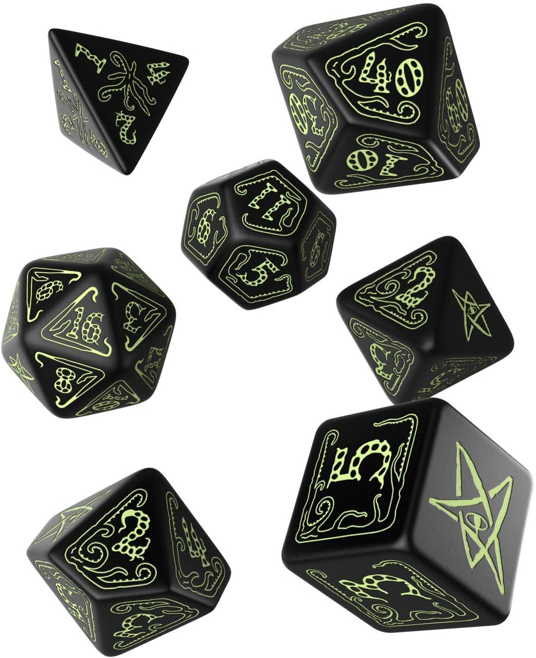 Q Workshop Call of Cthulhu Black/Glow in the Dark Dice Set