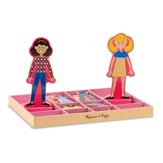 Abby &amp; Emma Magnetic Wooden Dress-Up Dolls, Melissa &amp; Doug