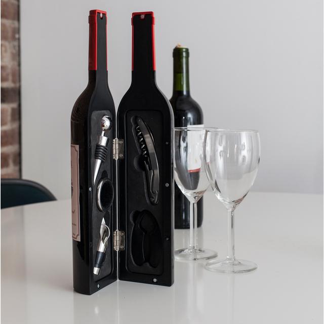 Wine Bottle Accessory Kit Large - 5 accesorios de descorche, Kikkerland
