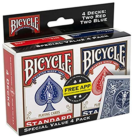 4 Pack Póker plastificado, Bicycle