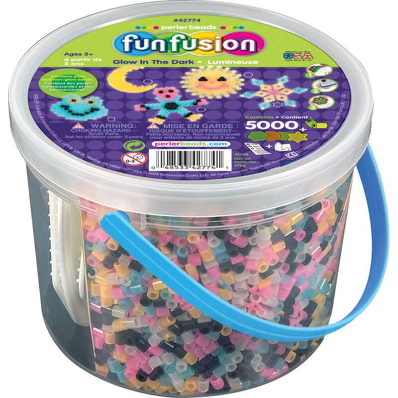 Glow in dark bucket, Perler