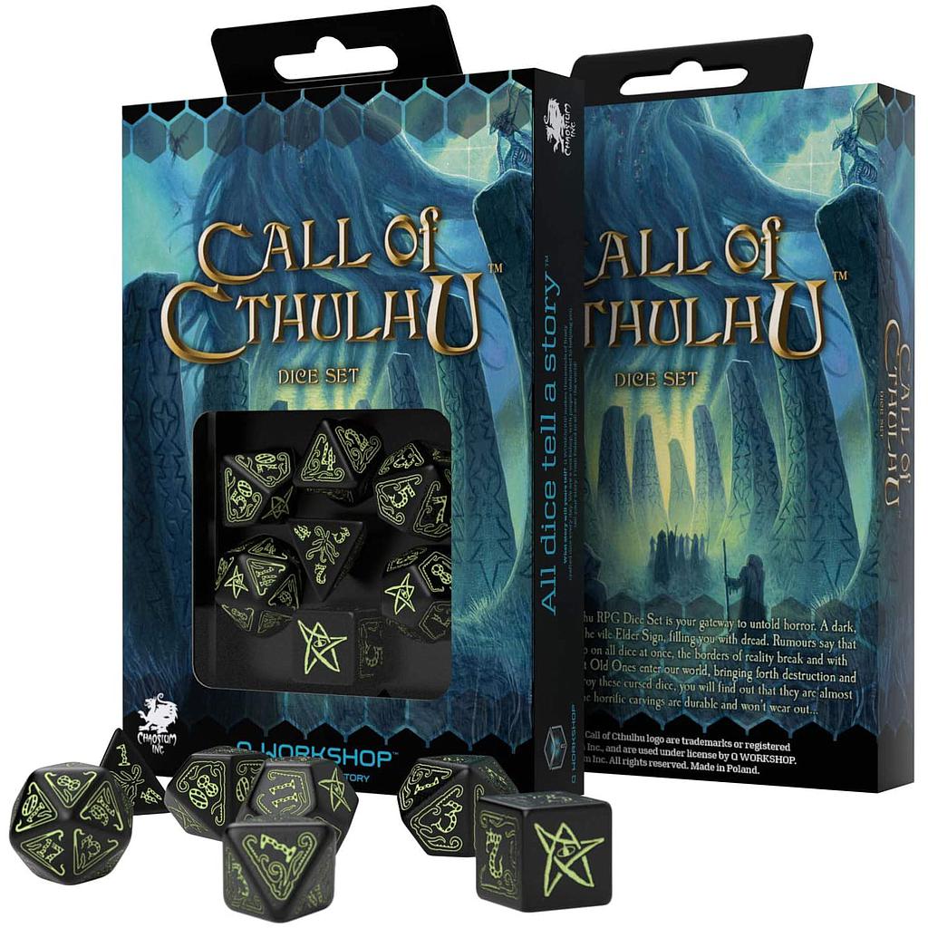 Q Workshop Call of Cthulhu Black/Glow in the Dark Dice Set