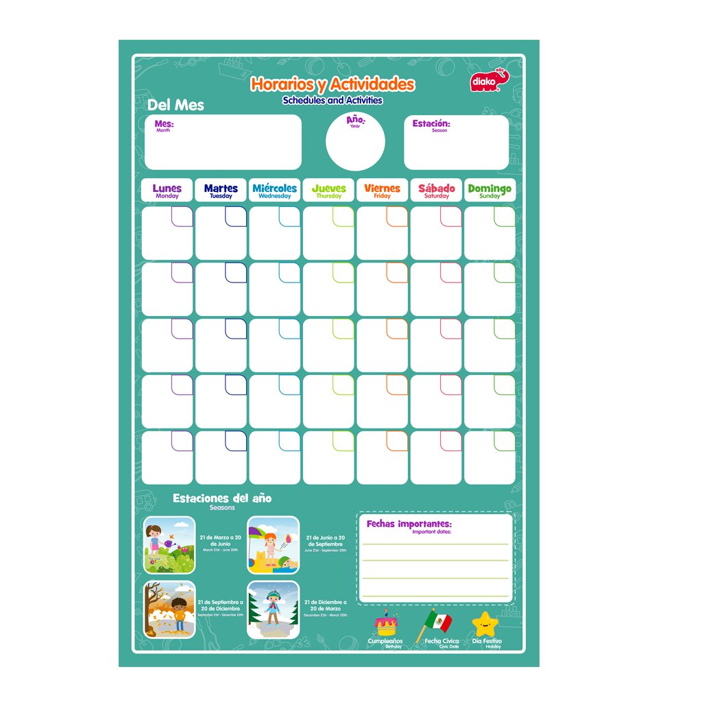 Lámina Horarios y Actividades, Biyú